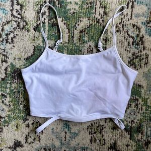 Alo yoga top white xs with cutout